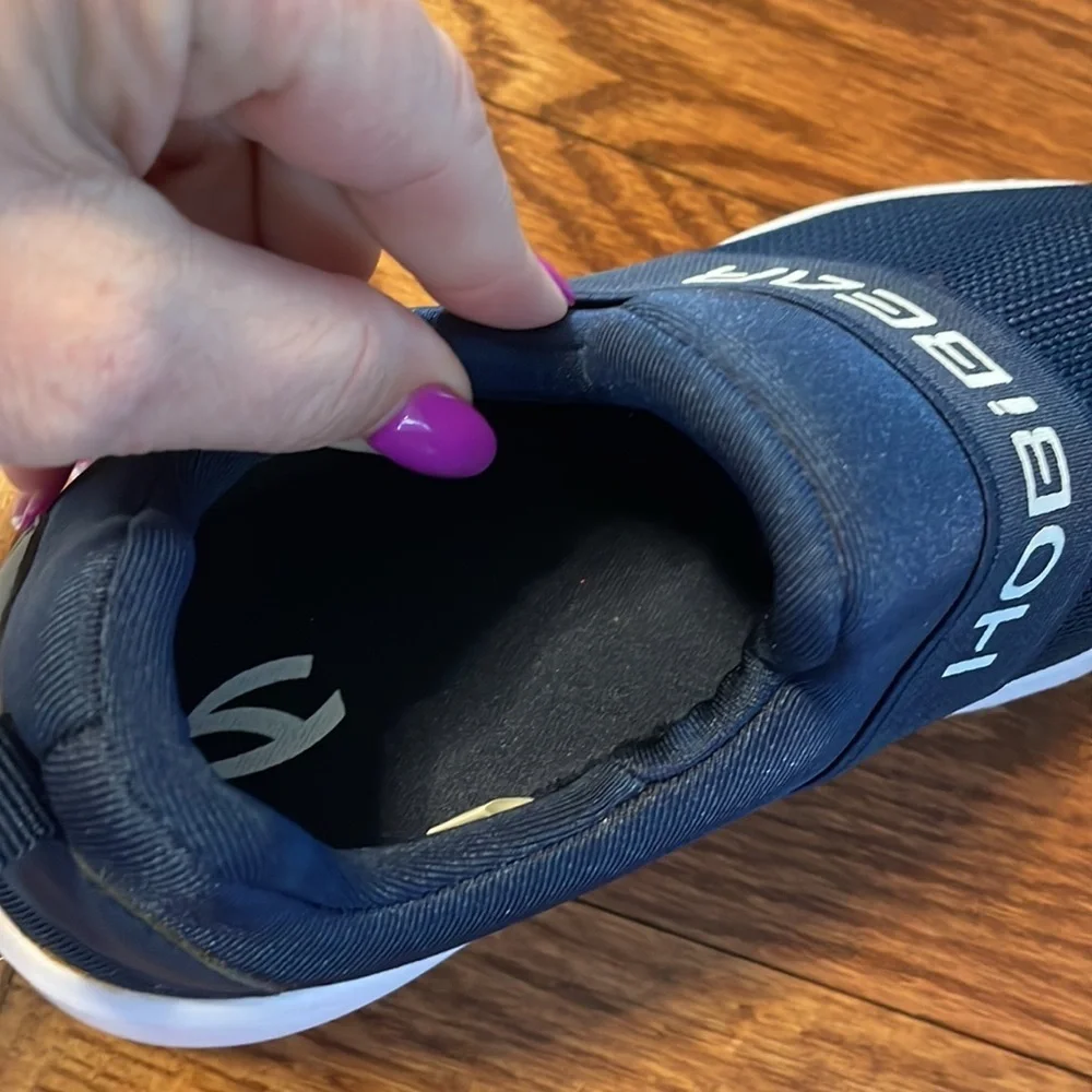 HOBIBEAR slip on boys girls walking running sneakers LIGHTWEIGHT blue white 13.5